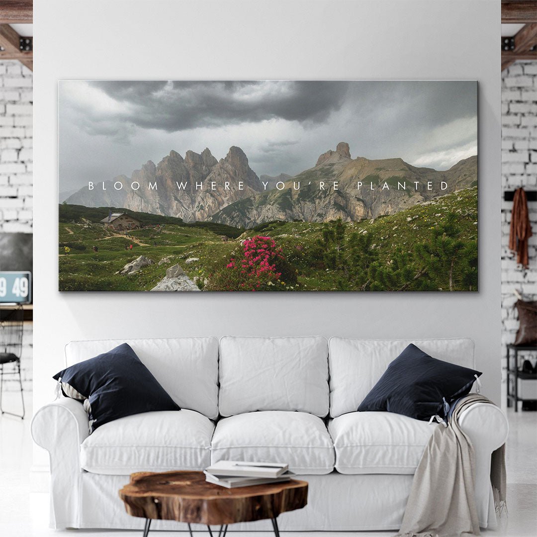 Bloom Where You’re Planted motivational canvas wall art