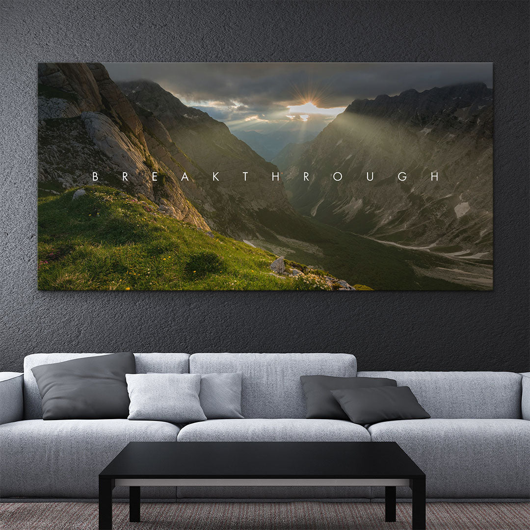 Breakthrough motivational canvas wall art