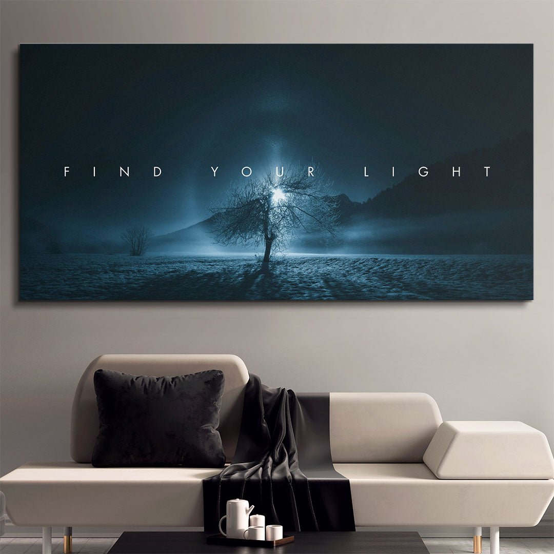 Find Your Light motivational canvas wall art