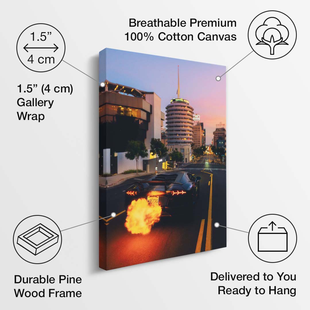 Fire Lane Aventador canvas art