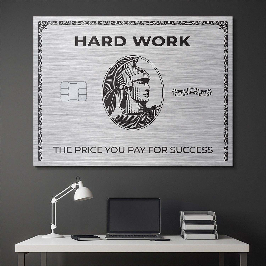 Hard Work Card canvas wall art
