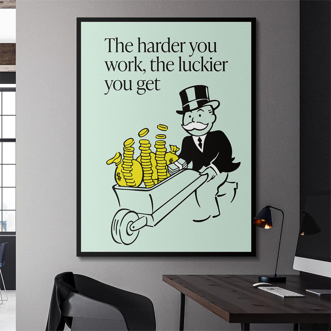 Harder You Work motivational canvas wall art