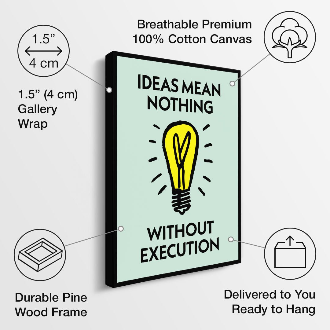 Ideas vs Execution canvas art