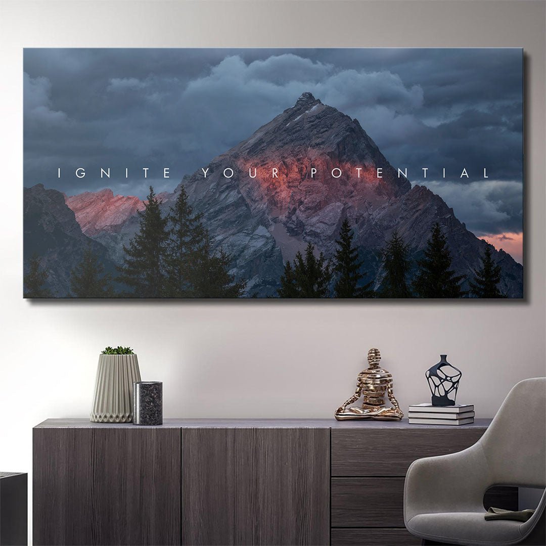 Ignite Your Potential motivational canvas wall art