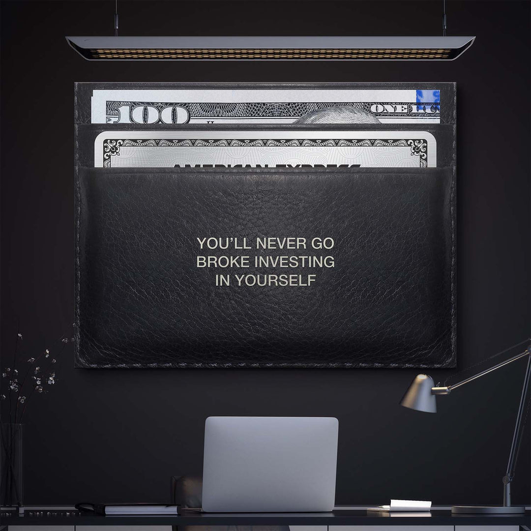 Never Go Broke (Dollar Edition) canvas wall art