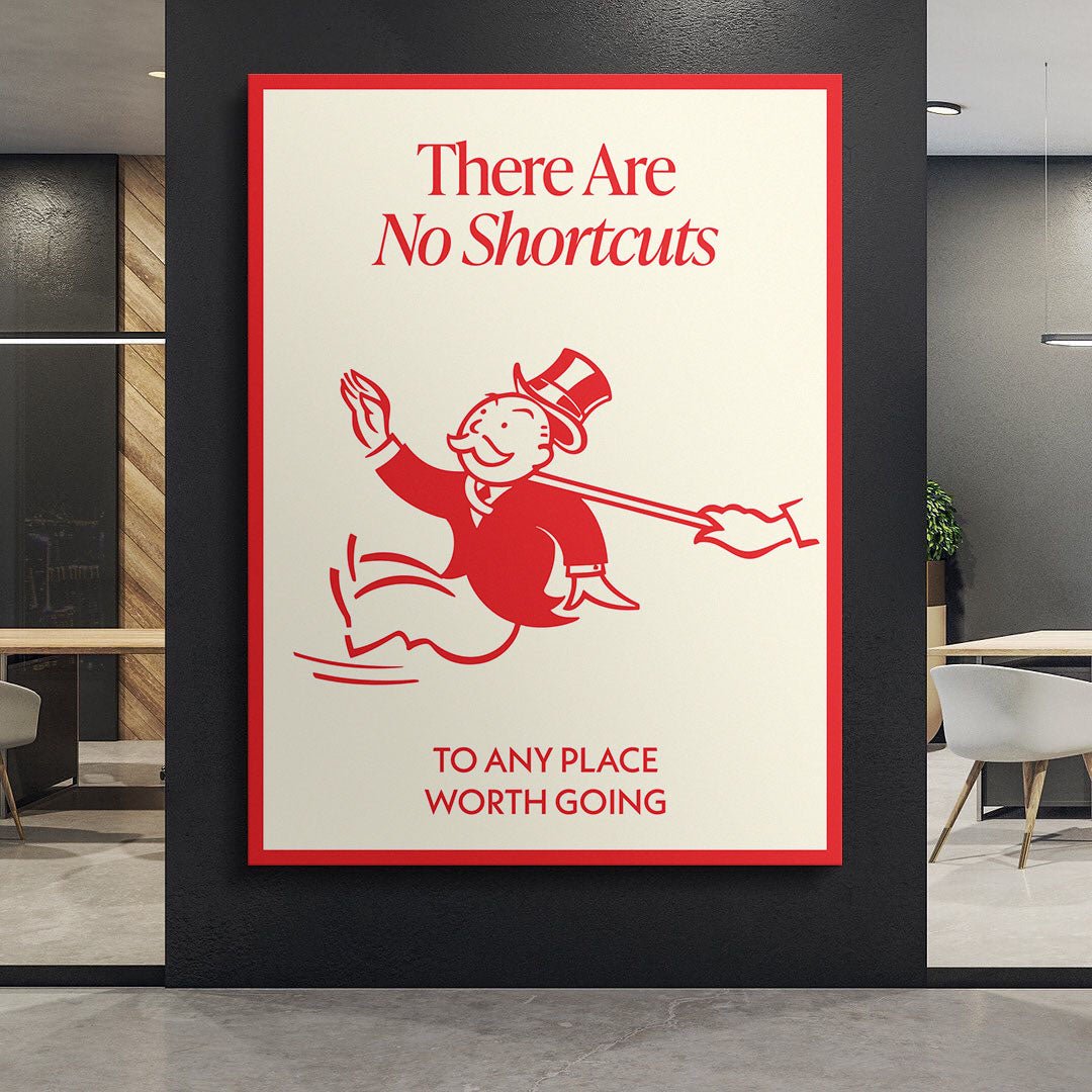 No Shortcuts canvas art