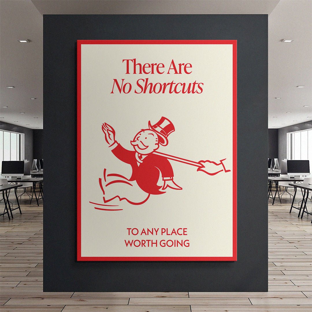 No Shortcuts canvas art