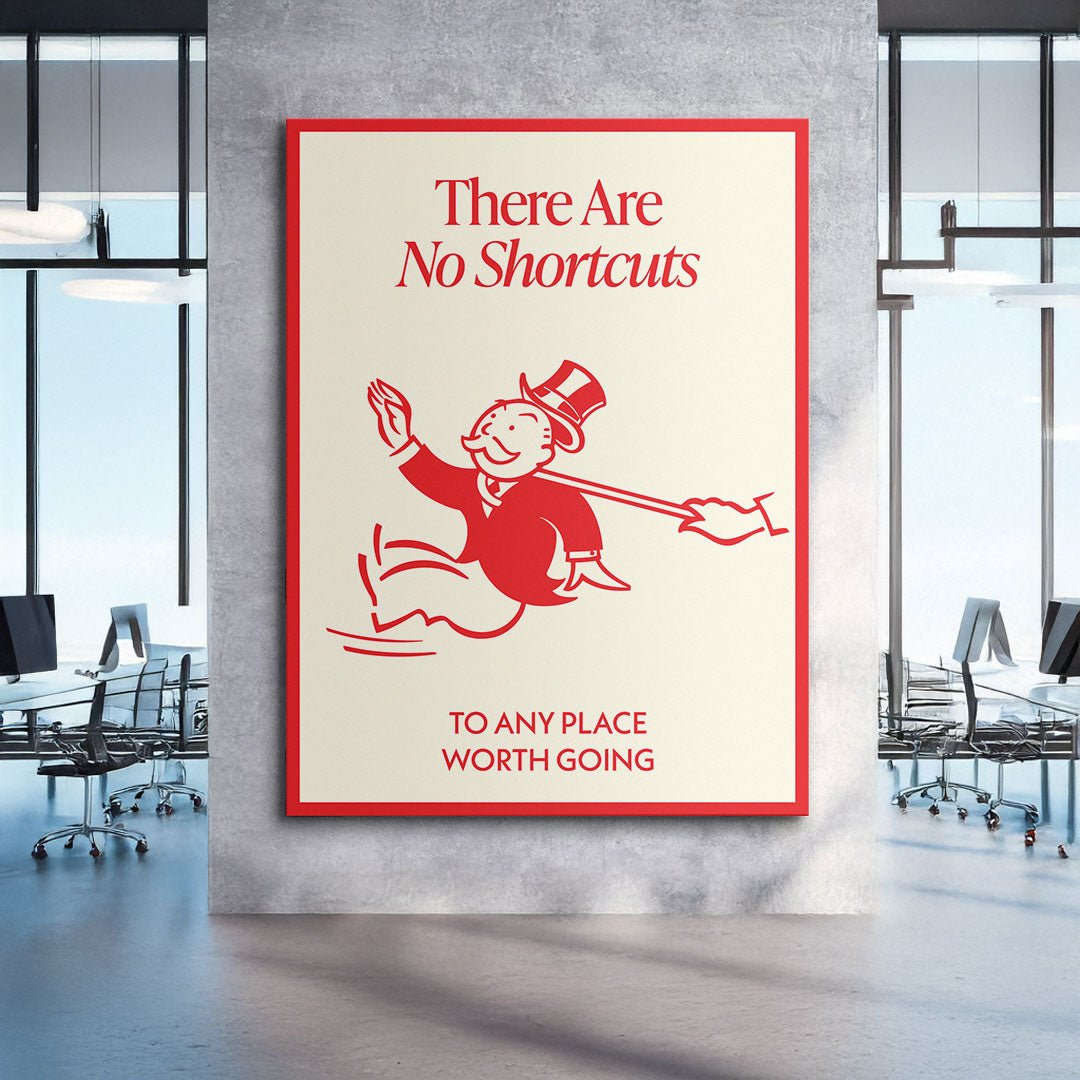 No Shortcuts canvas art