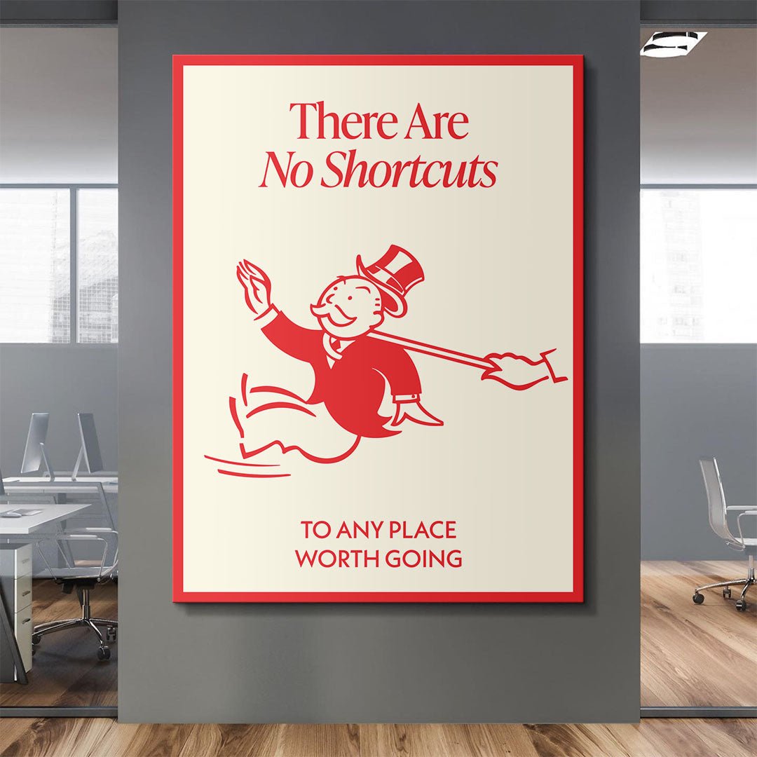 No Shortcuts canvas art