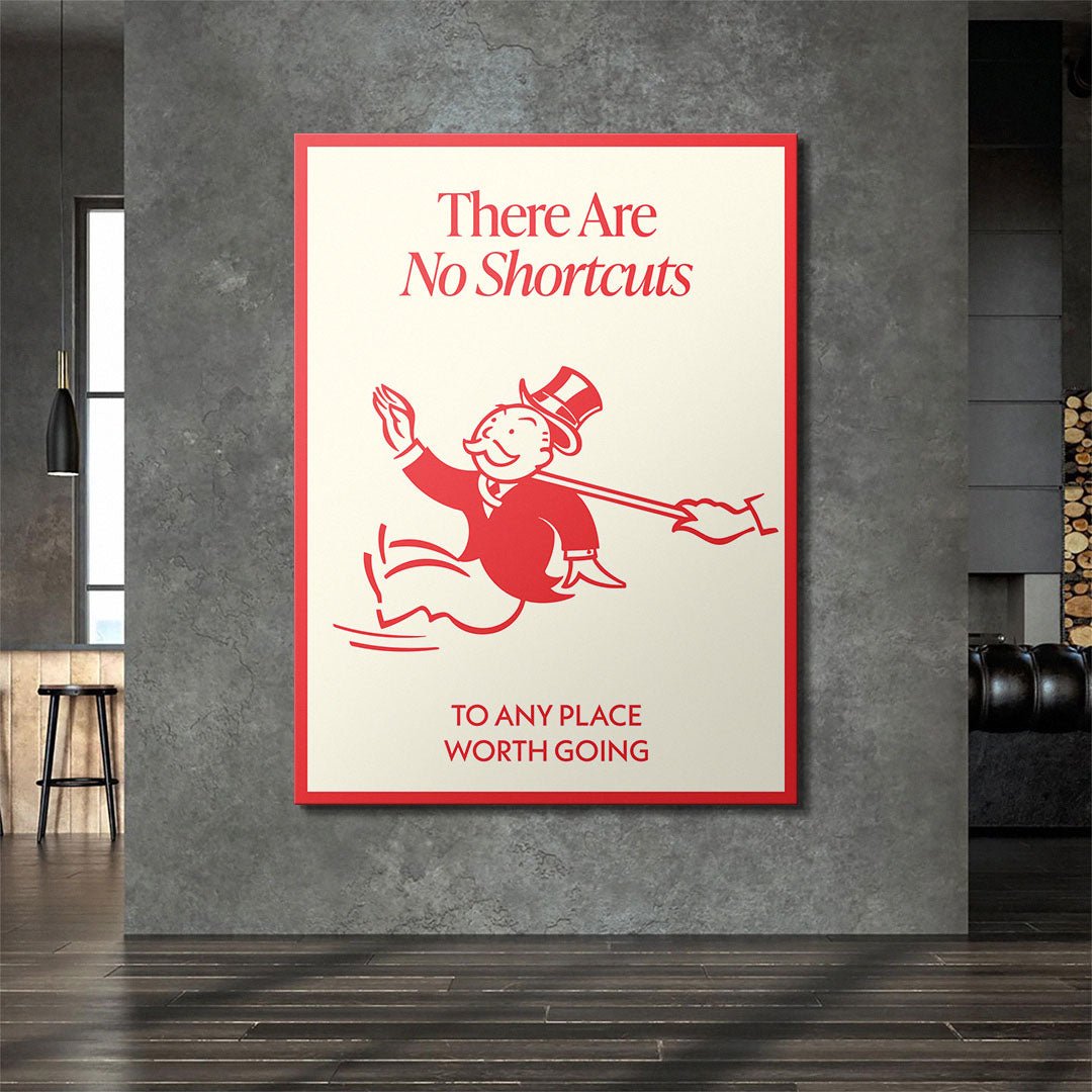 No Shortcuts canvas art