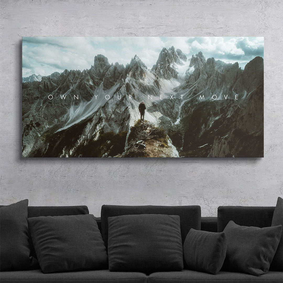 Own Your Next Move motivational canvas wall art