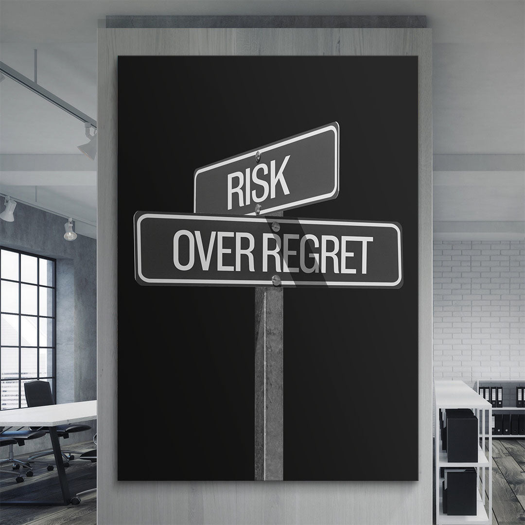 Risk Over Regret Sign canvas wall art