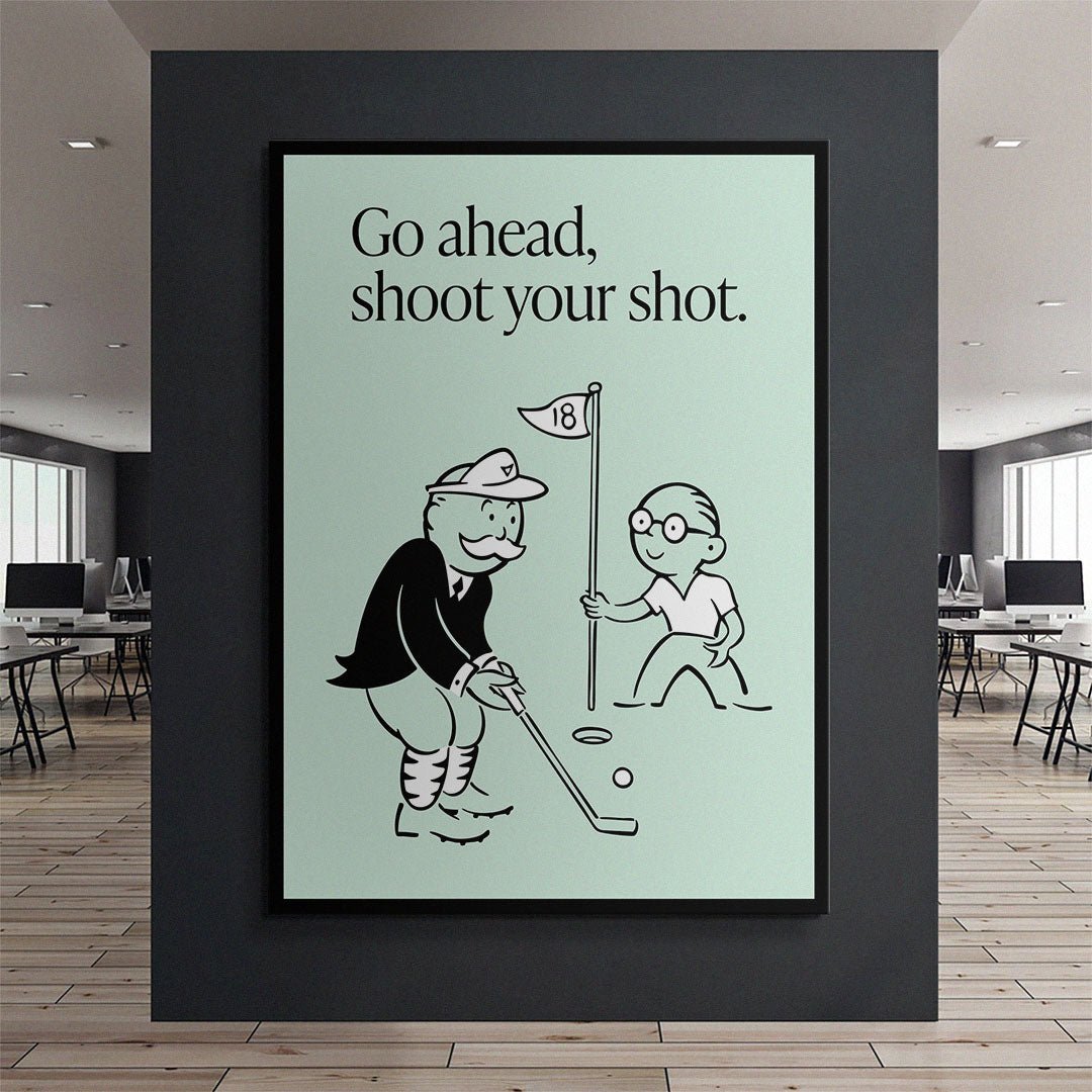 Shoot Your Shot motivational canvas wall art