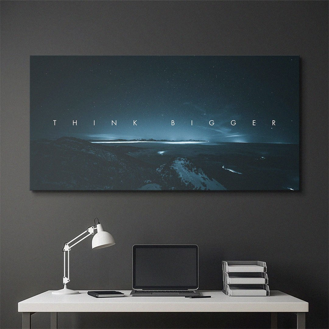 Think Bigger motivational canvas wall art