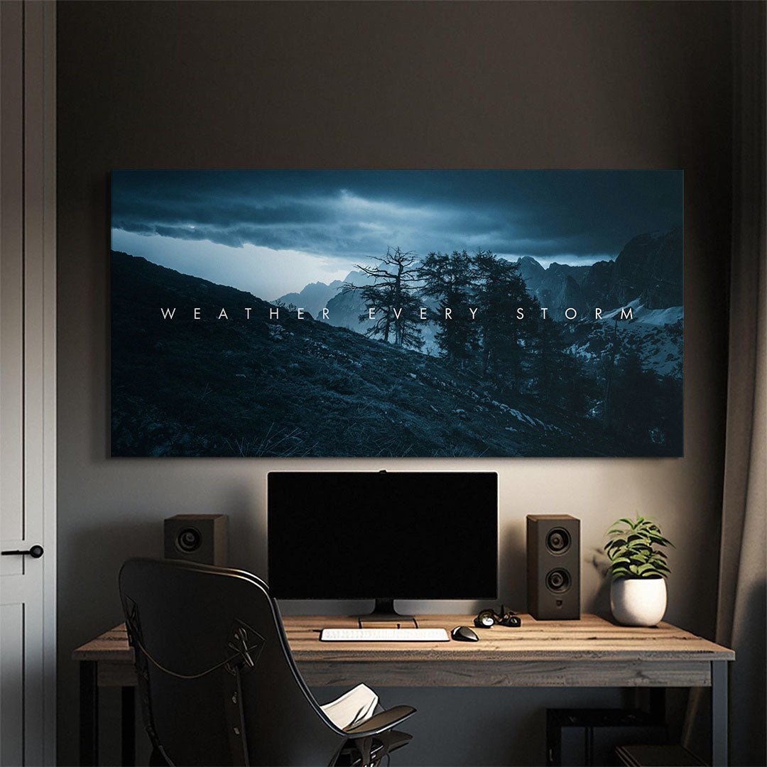 Weather Every Storm motivational canvas wall art