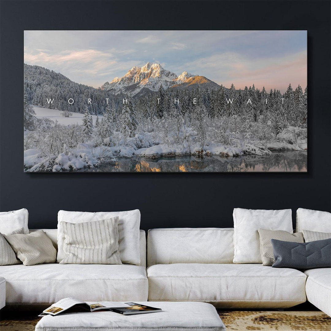 Worth the Wait motivational canvas wall art