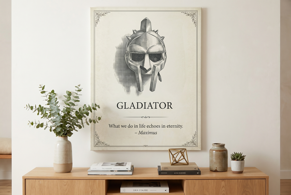 Gallery wrapped canvas: an Eternity canvas in a bright living room with eucalyptus and books