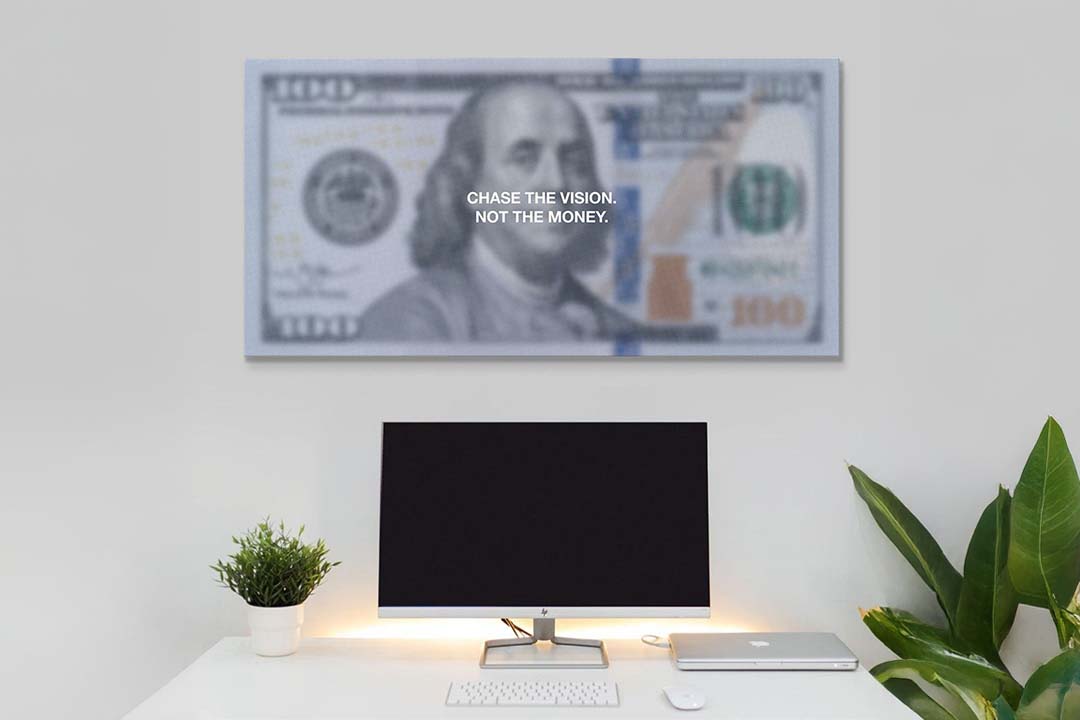 money canvas art bold home office premium design close up quality