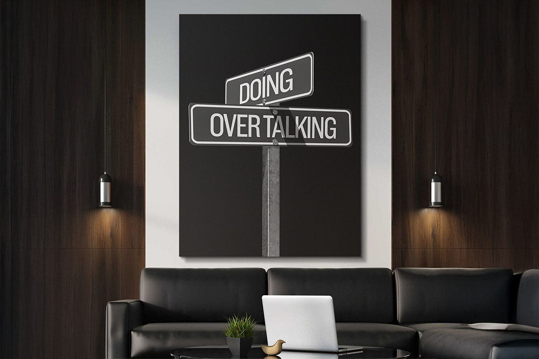 motivational wall art canvas print bold typography home office minimal