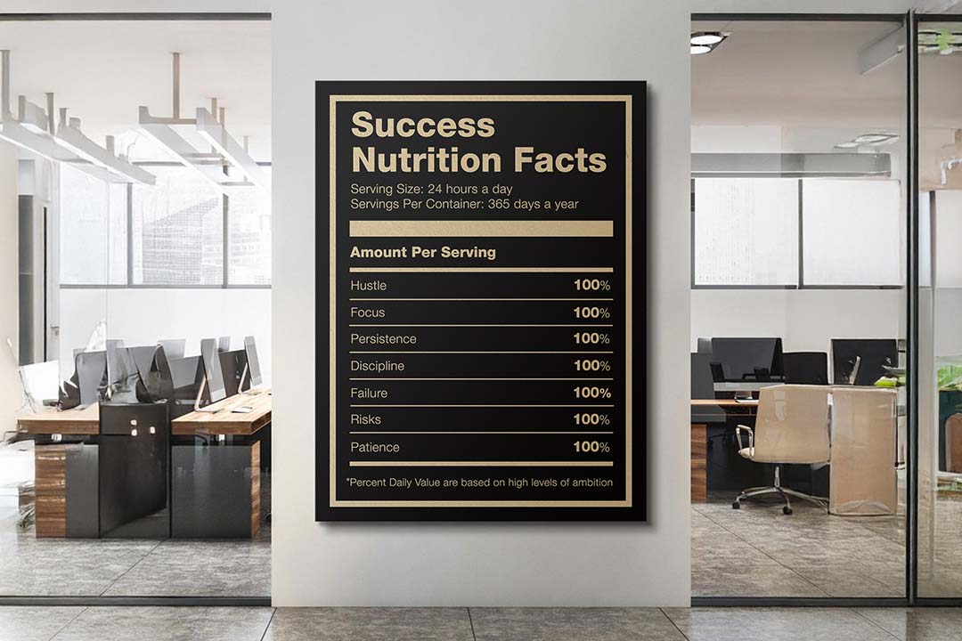 success wall art premium canvas bold minimal home office professional ambitious workspace