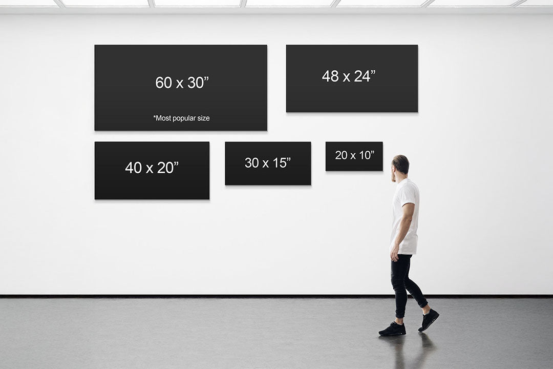 canvas art sizes visual reference categories proportions room scale indicators comparison chart