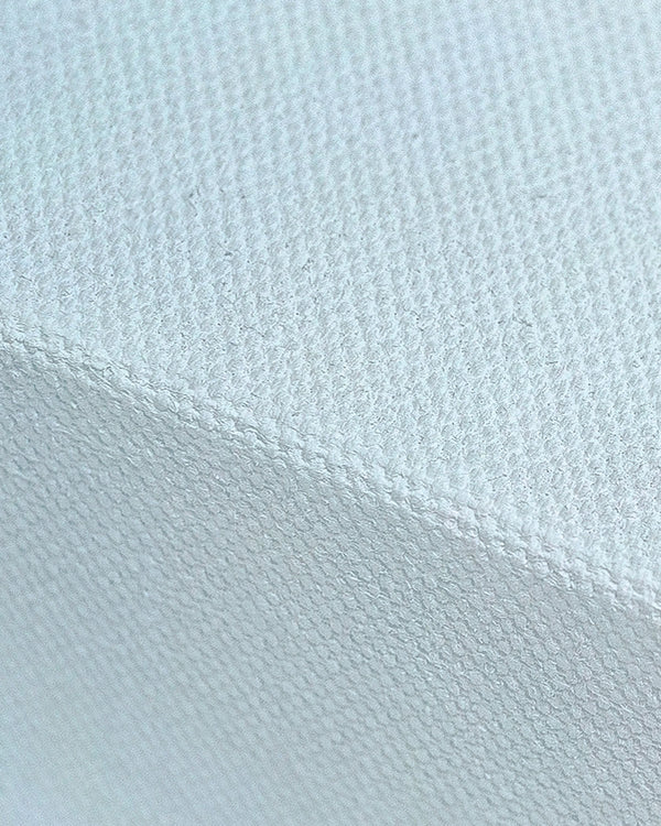 Close-up of white 100% cotton canvas texture