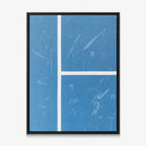Aussie Court tennis canvas print in a black floating frame