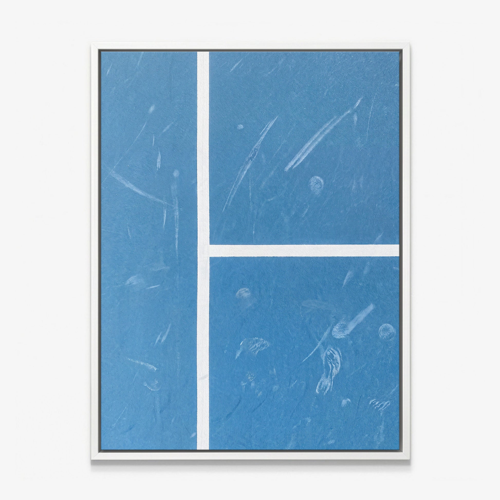 Aussie Court tennis canvas print in a white floating frame