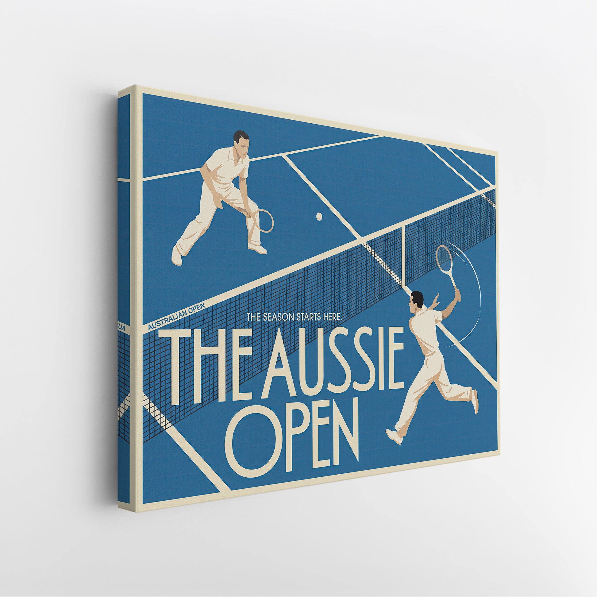 Aussie Open tennis canvas gallery-wrapped side edge