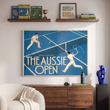 Aussie Open tennis wall art canvas in a modern room