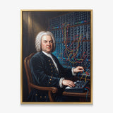 Bach Rewired canvas in a gold floating frame