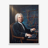 Bach Rewired canvas in a white floating frame