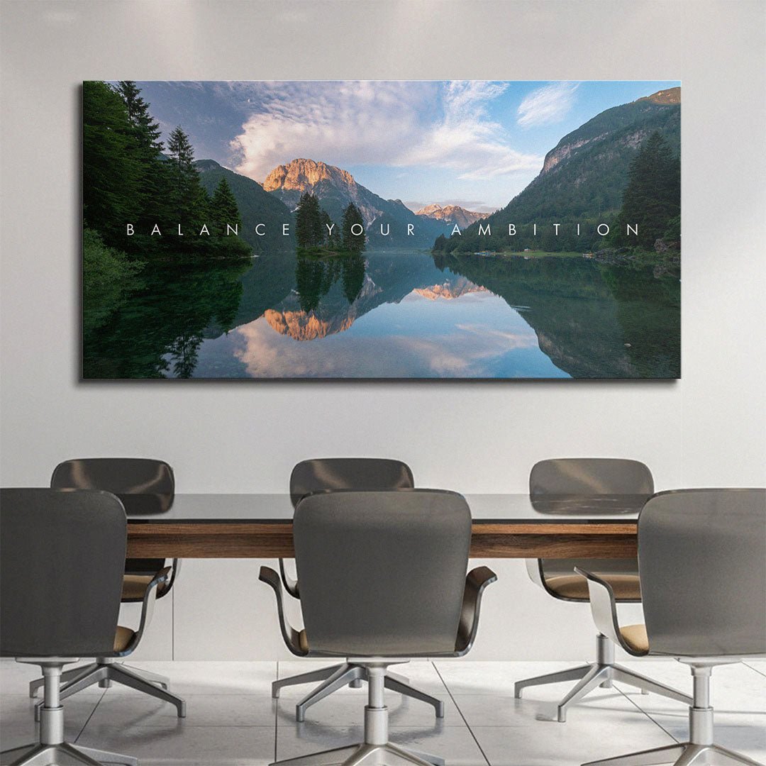 Balance Your Ambition motivational canvas wall art