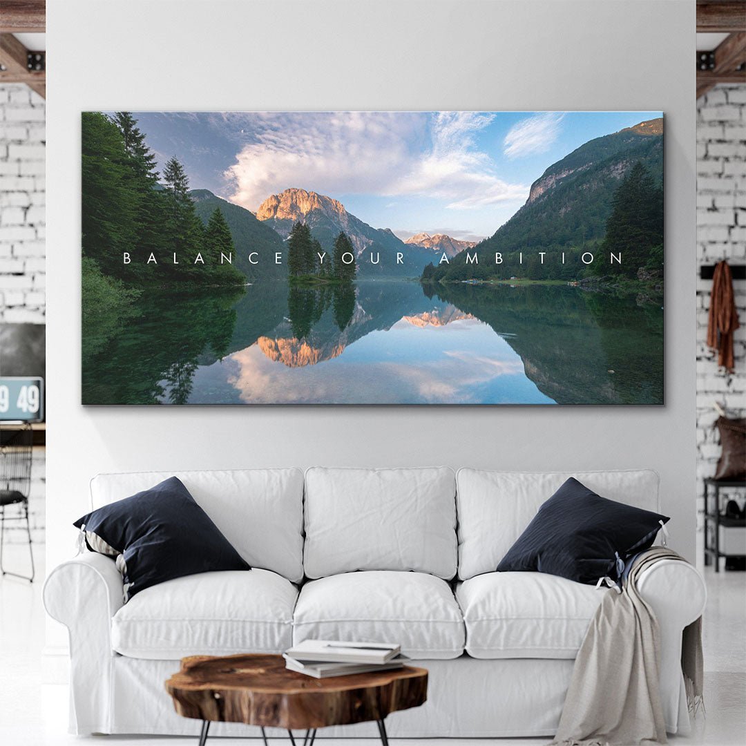 Balance Your Ambition motivational canvas wall art