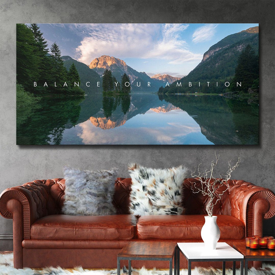 Balance Your Ambition motivational canvas wall art