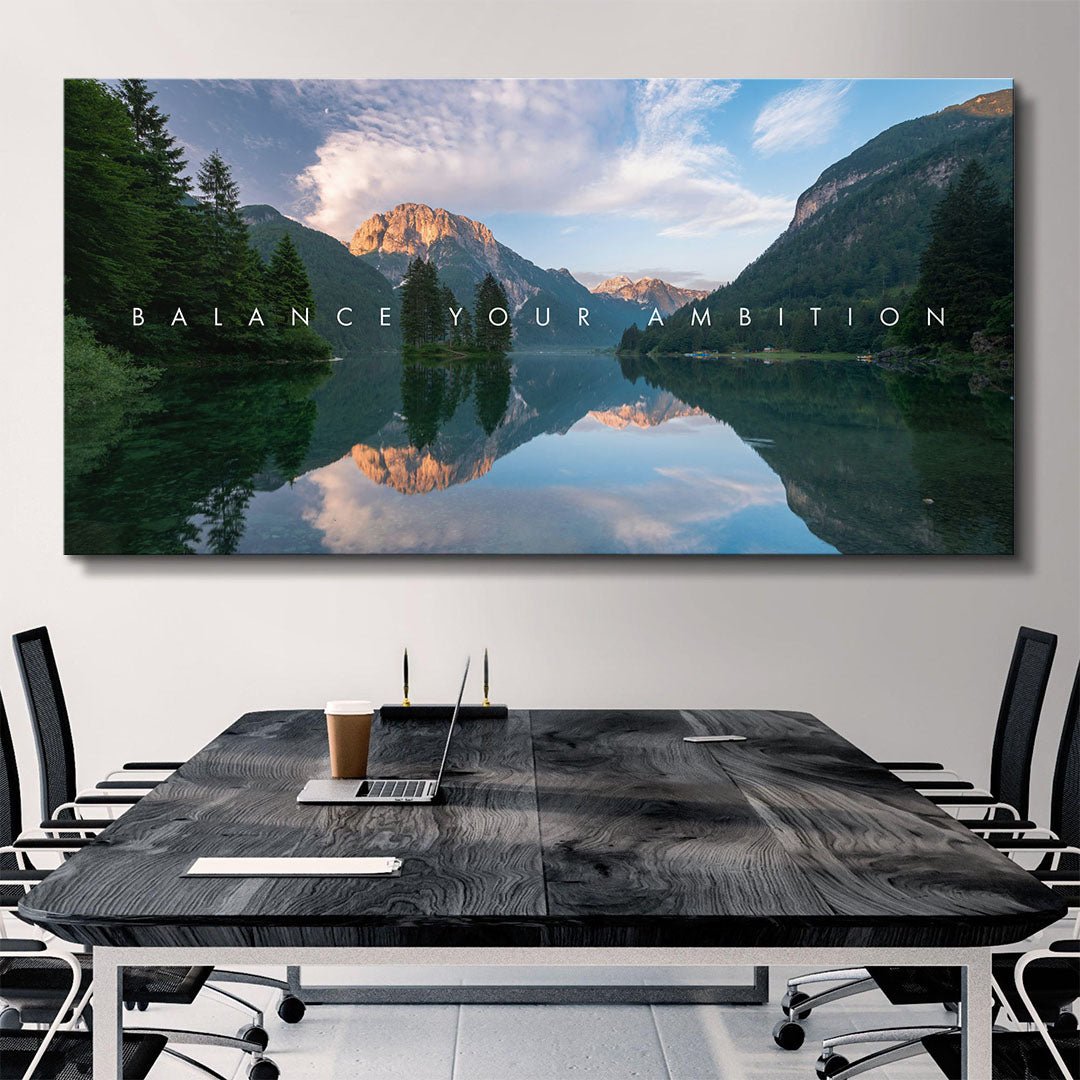 Balance Your Ambition motivational canvas wall art