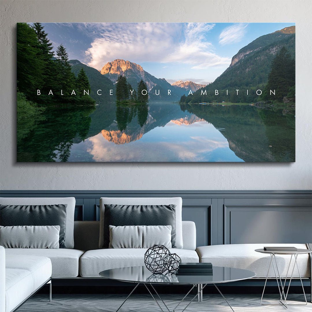 Balance Your Ambition motivational canvas wall art