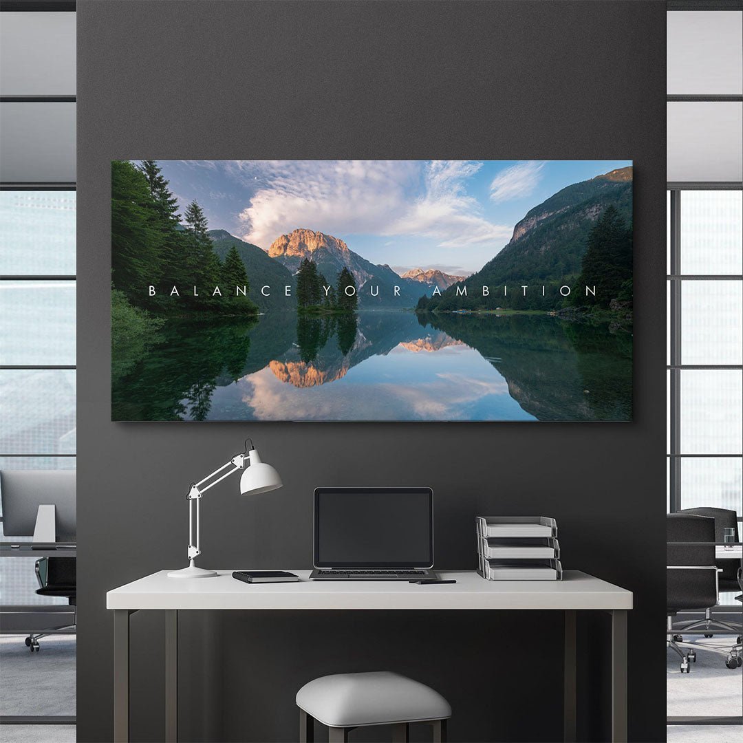 Balance Your Ambition motivational canvas wall art