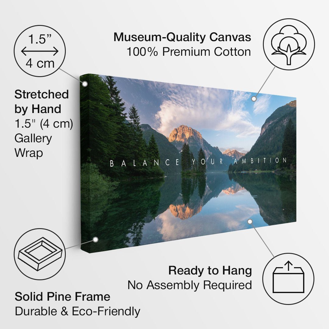 Balance Your Ambition motivational canvas wall art