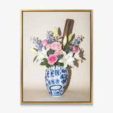 Baseball Vase canvas with gold frame