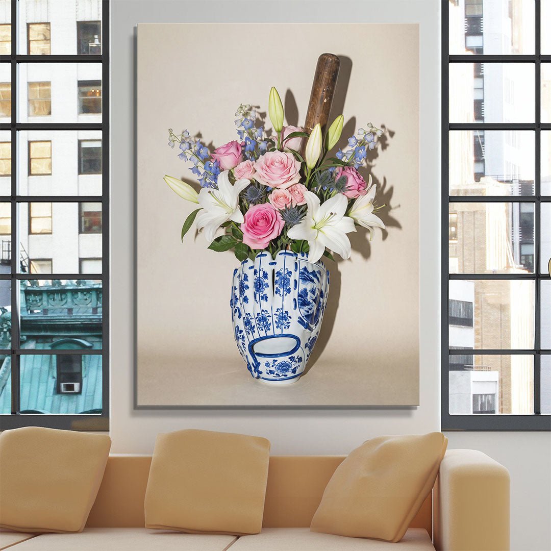Baseball Vase canvas wall art