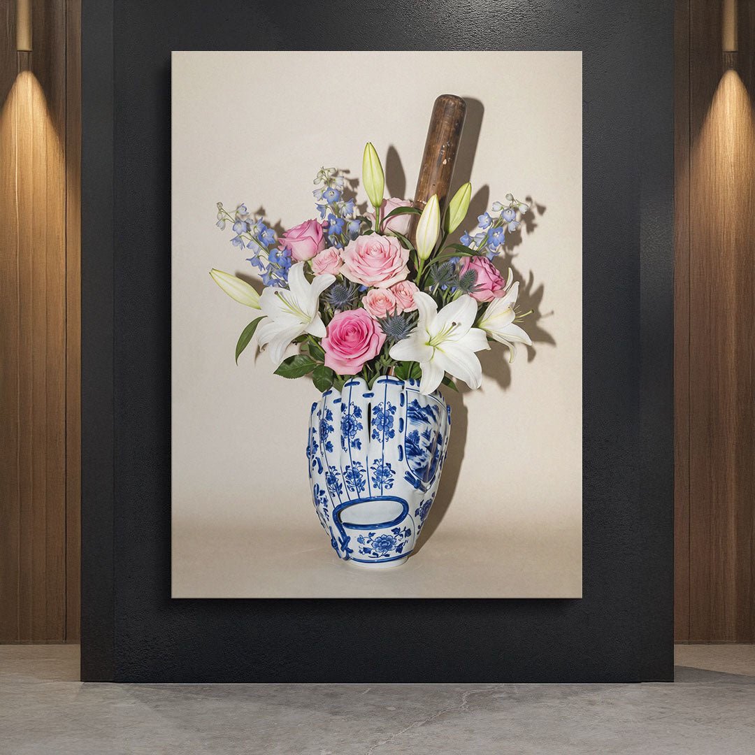 Baseball Vase canvas wall art