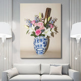 Baseball Vase canvas wall art