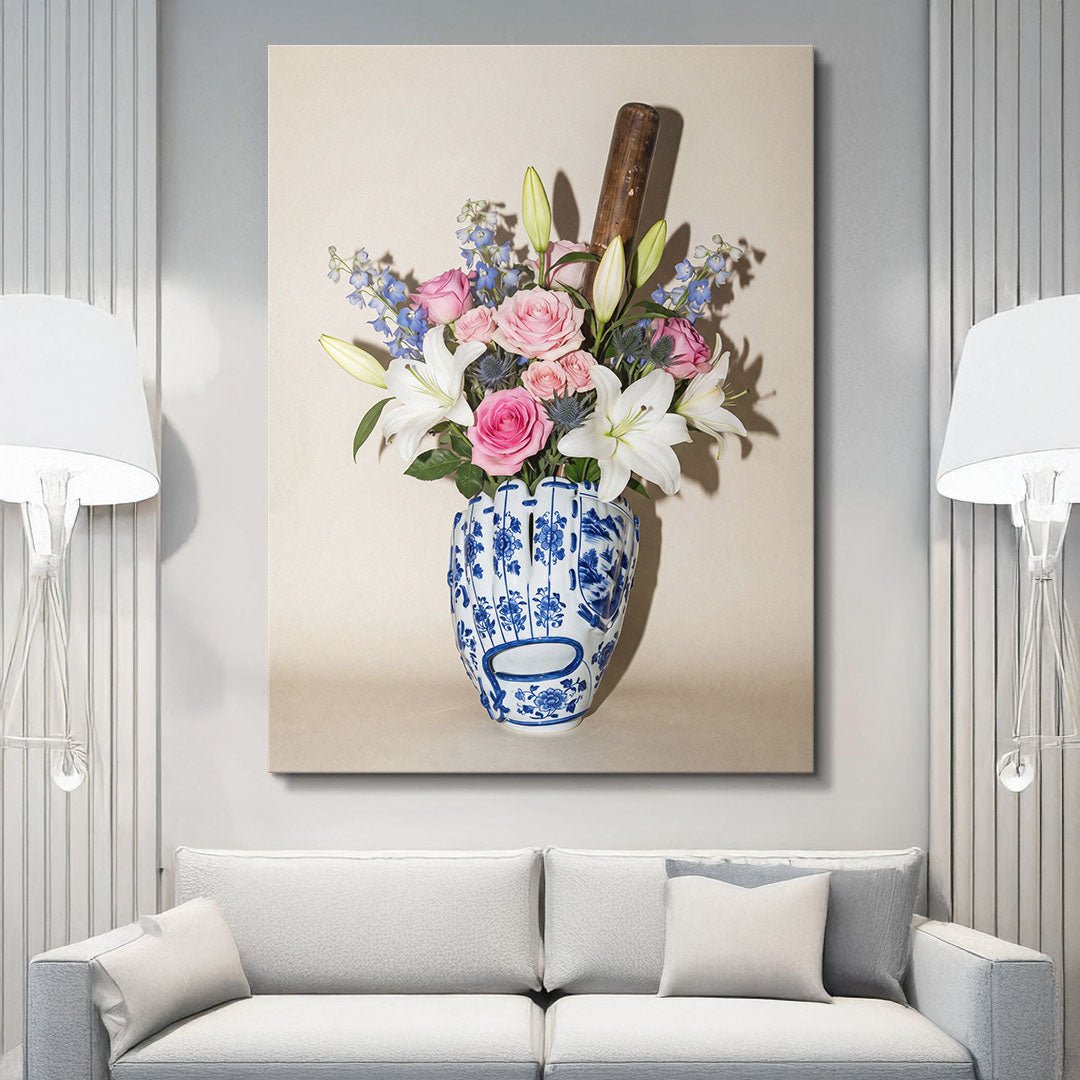 Baseball Vase canvas wall art