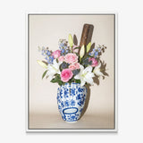 Baseball Vase canvas with white frame