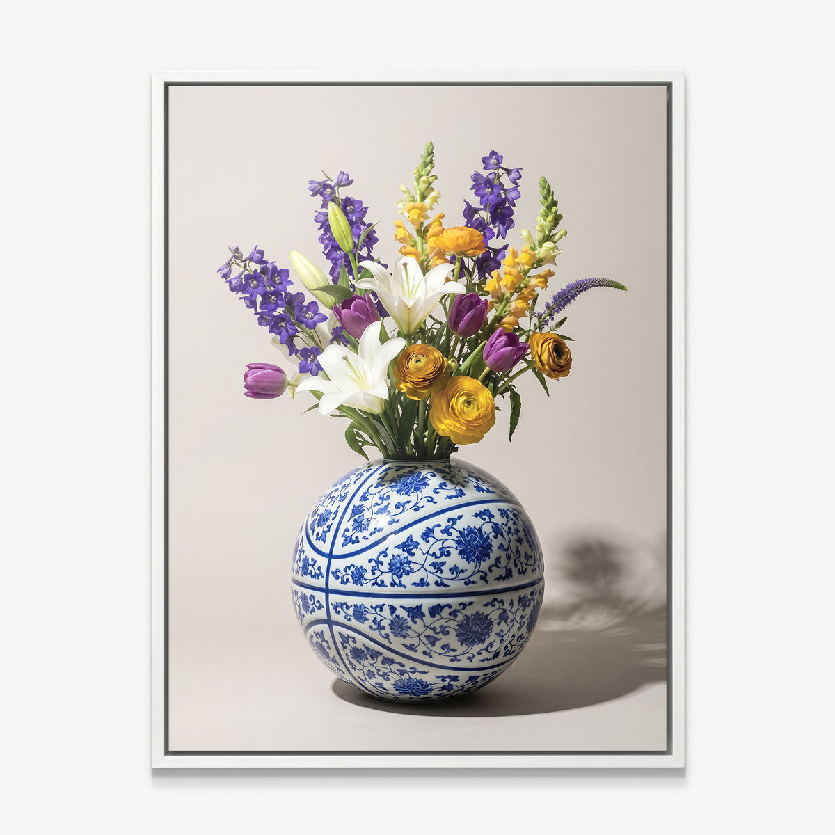 Basketball Vase canvas with white frame