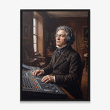 Beethoven Unmuted canvas in a black floating frame