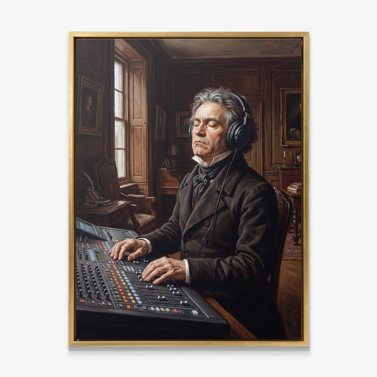 Beethoven Unmuted canvas in a gold floating frame