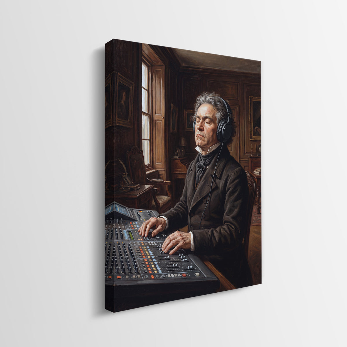 Side view of the Beethoven Unmuted gallery wrapped canvas showing the wrapped edge