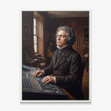 Beethoven Unmuted canvas in a white floating frame